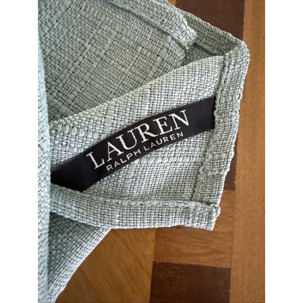Ralph Lauren Holland Dinner Napkins Sage Gr Polyester Dobby Slub Textured 19x19‎